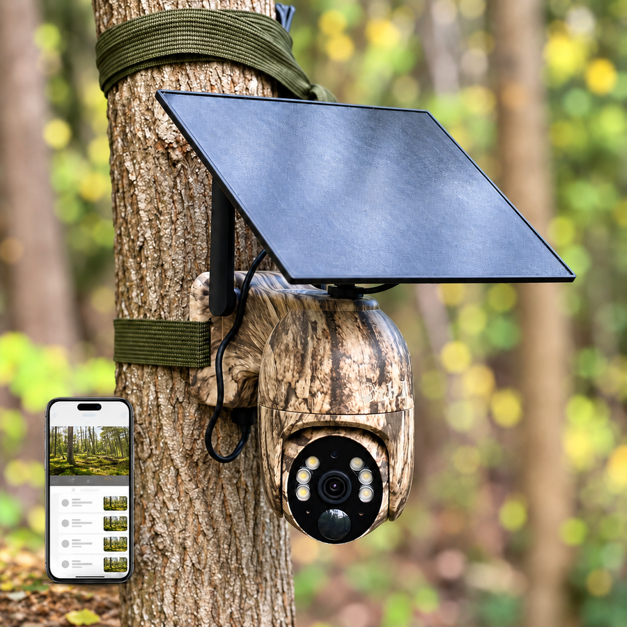 Caméra de chasse 4G Panorama LIVE avec appli et solaire